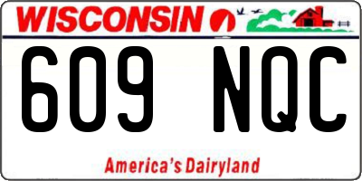 WI license plate 609NQC