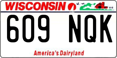 WI license plate 609NQK