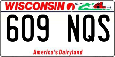 WI license plate 609NQS