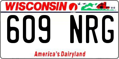 WI license plate 609NRG