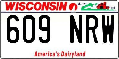 WI license plate 609NRW
