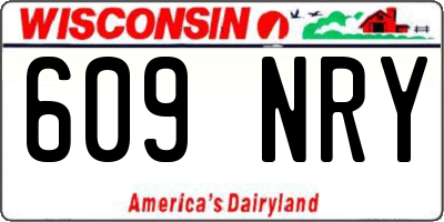 WI license plate 609NRY
