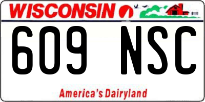 WI license plate 609NSC