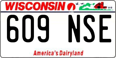 WI license plate 609NSE
