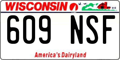 WI license plate 609NSF