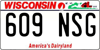 WI license plate 609NSG