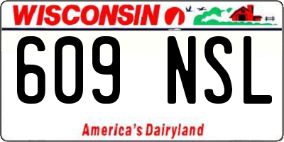 WI license plate 609NSL