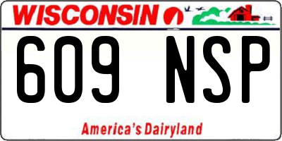 WI license plate 609NSP