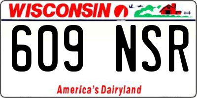 WI license plate 609NSR