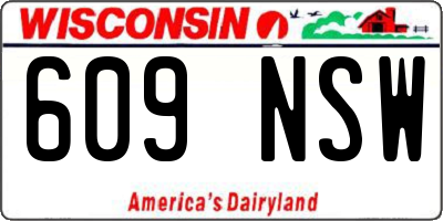 WI license plate 609NSW
