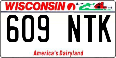 WI license plate 609NTK