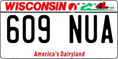 WI license plate 609NUA