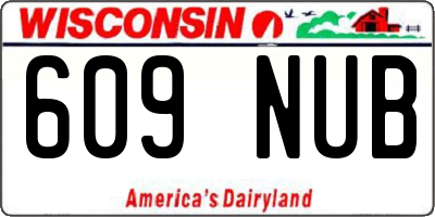 WI license plate 609NUB