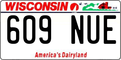 WI license plate 609NUE