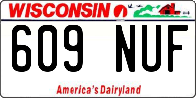 WI license plate 609NUF