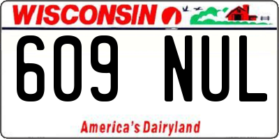 WI license plate 609NUL