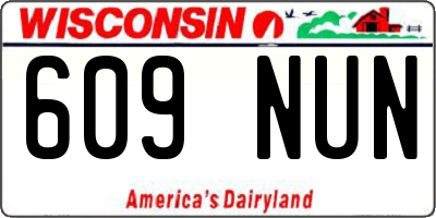 WI license plate 609NUN