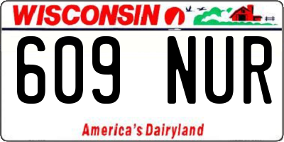 WI license plate 609NUR