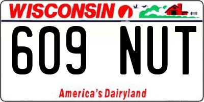WI license plate 609NUT