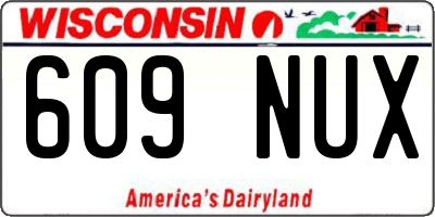 WI license plate 609NUX