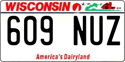 WI license plate 609NUZ