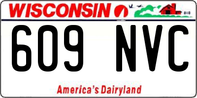 WI license plate 609NVC