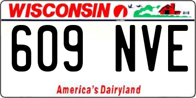 WI license plate 609NVE
