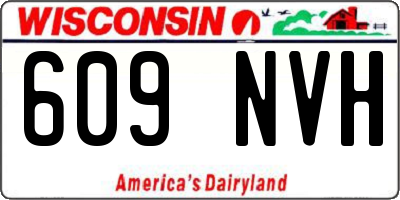 WI license plate 609NVH