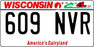 WI license plate 609NVR