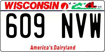 WI license plate 609NVW