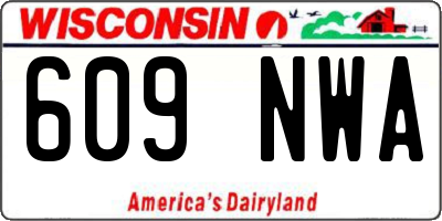WI license plate 609NWA