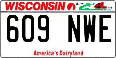 WI license plate 609NWE