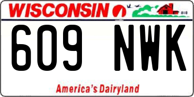 WI license plate 609NWK