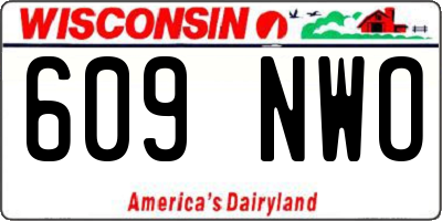 WI license plate 609NWO