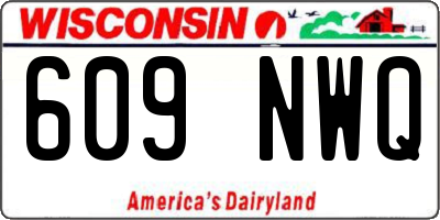 WI license plate 609NWQ