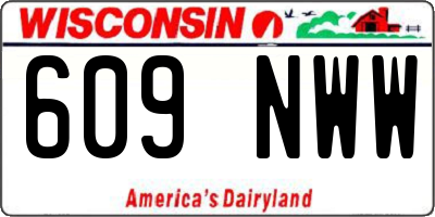 WI license plate 609NWW