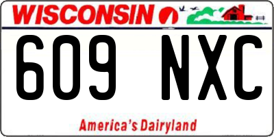WI license plate 609NXC