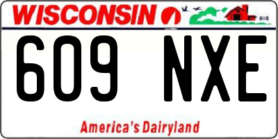 WI license plate 609NXE