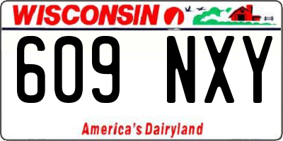 WI license plate 609NXY