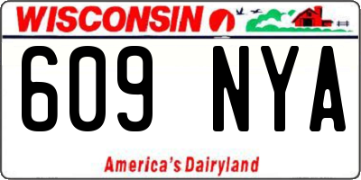 WI license plate 609NYA