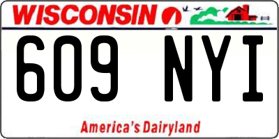 WI license plate 609NYI