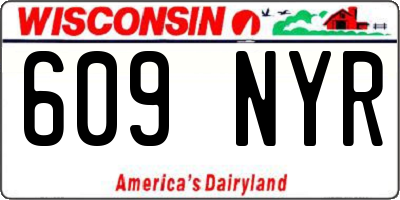 WI license plate 609NYR