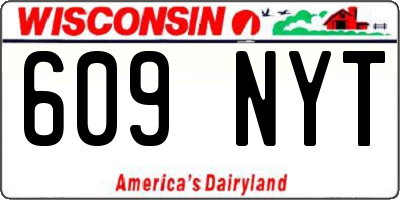WI license plate 609NYT