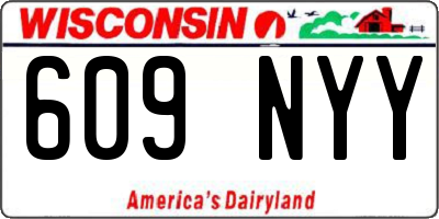 WI license plate 609NYY