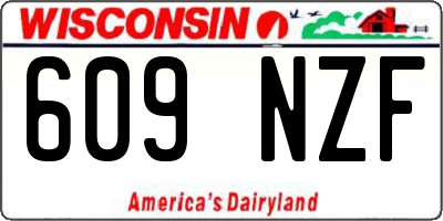 WI license plate 609NZF