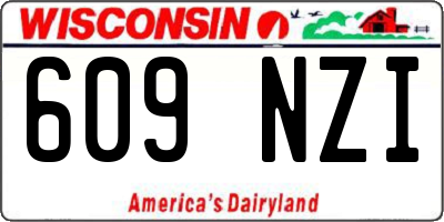 WI license plate 609NZI