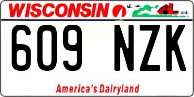 WI license plate 609NZK