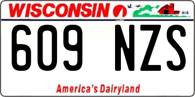 WI license plate 609NZS