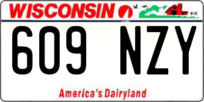 WI license plate 609NZY