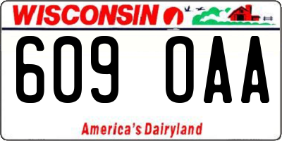 WI license plate 609OAA